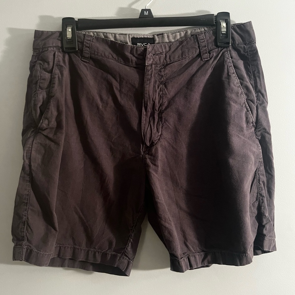 RVCA Men's Gray Flat Front Shorts